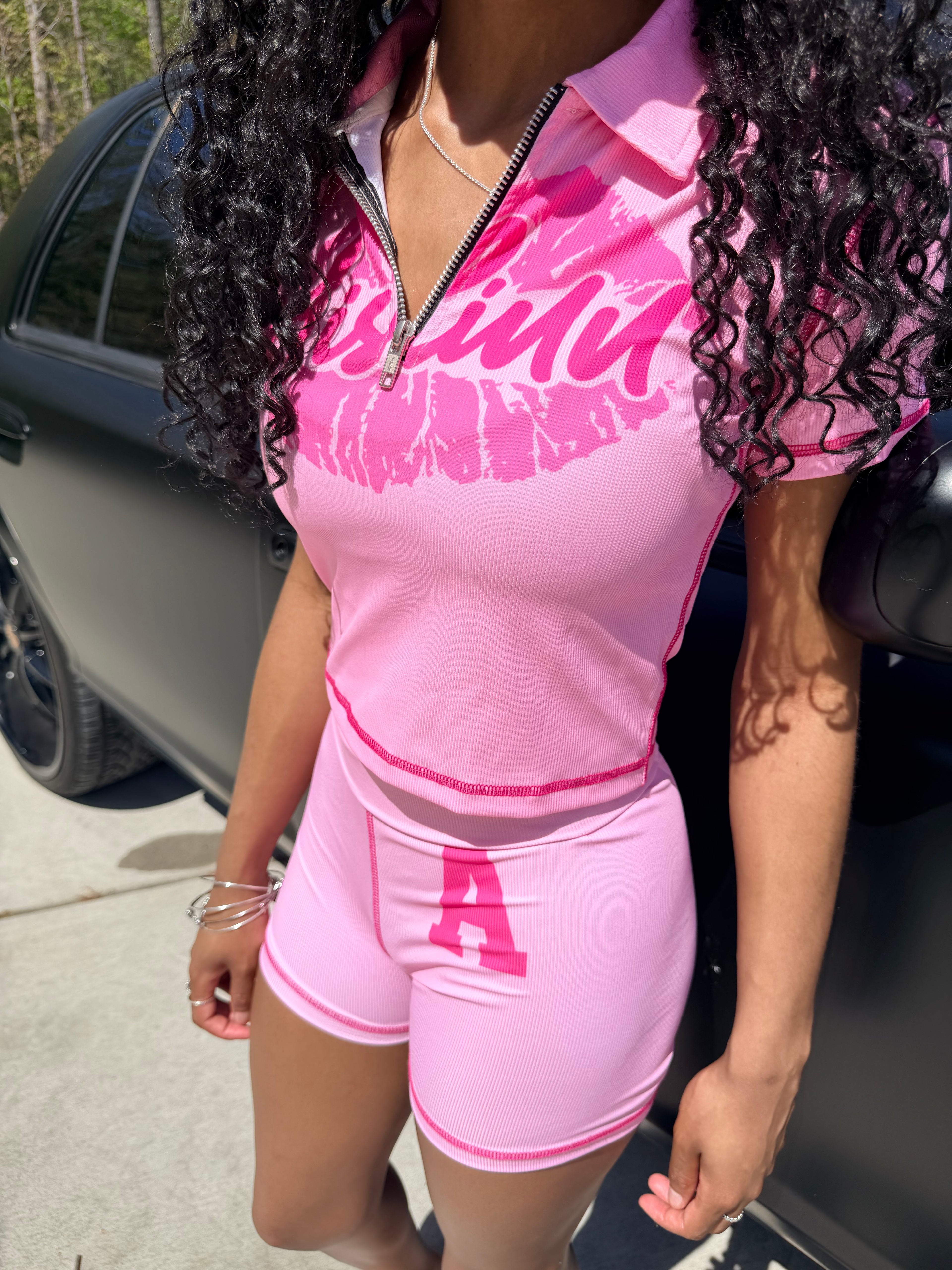 Pink Women Two Piece