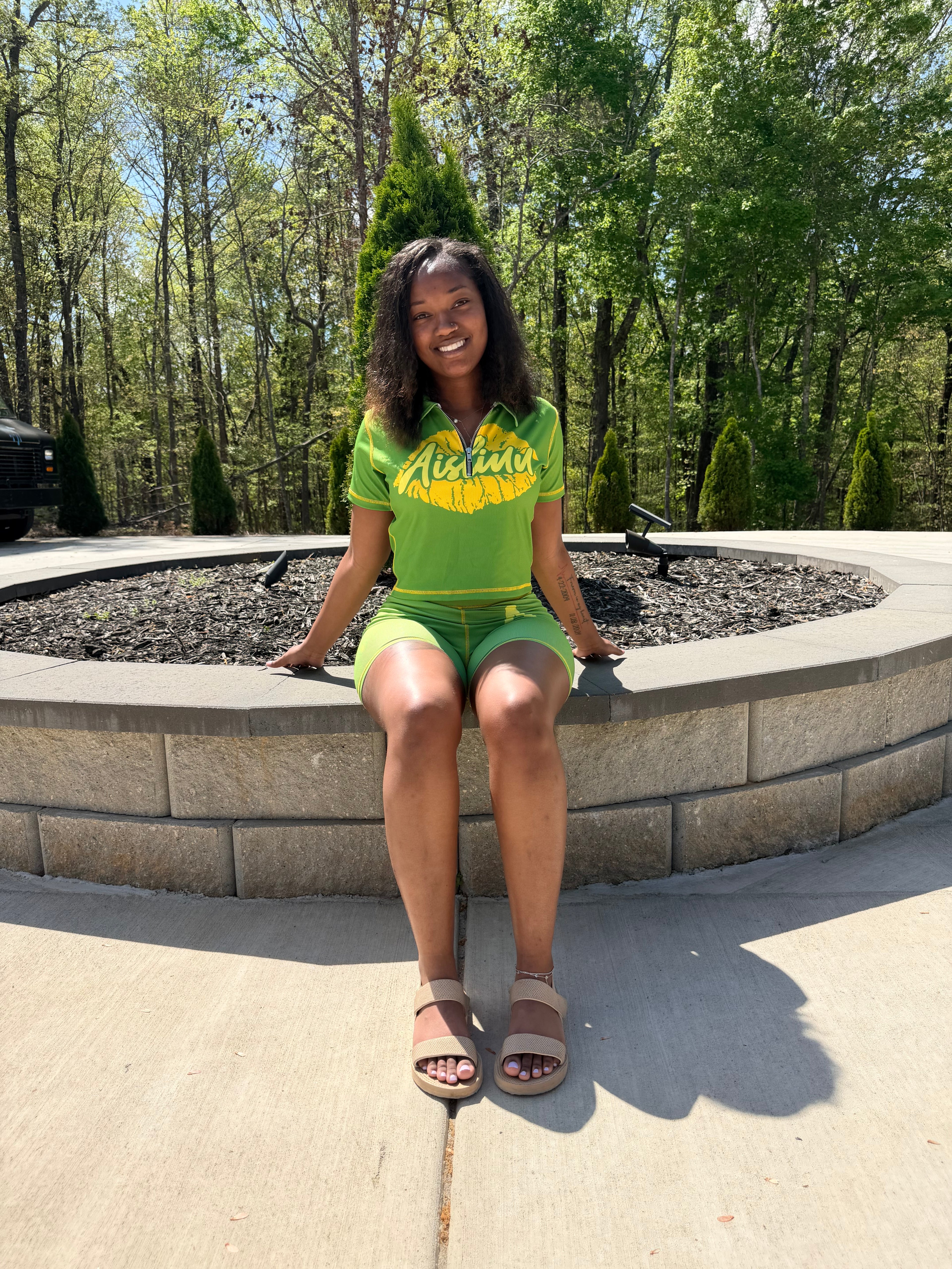 Green Women Two Piece