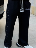 Black Rhinestone Sweats