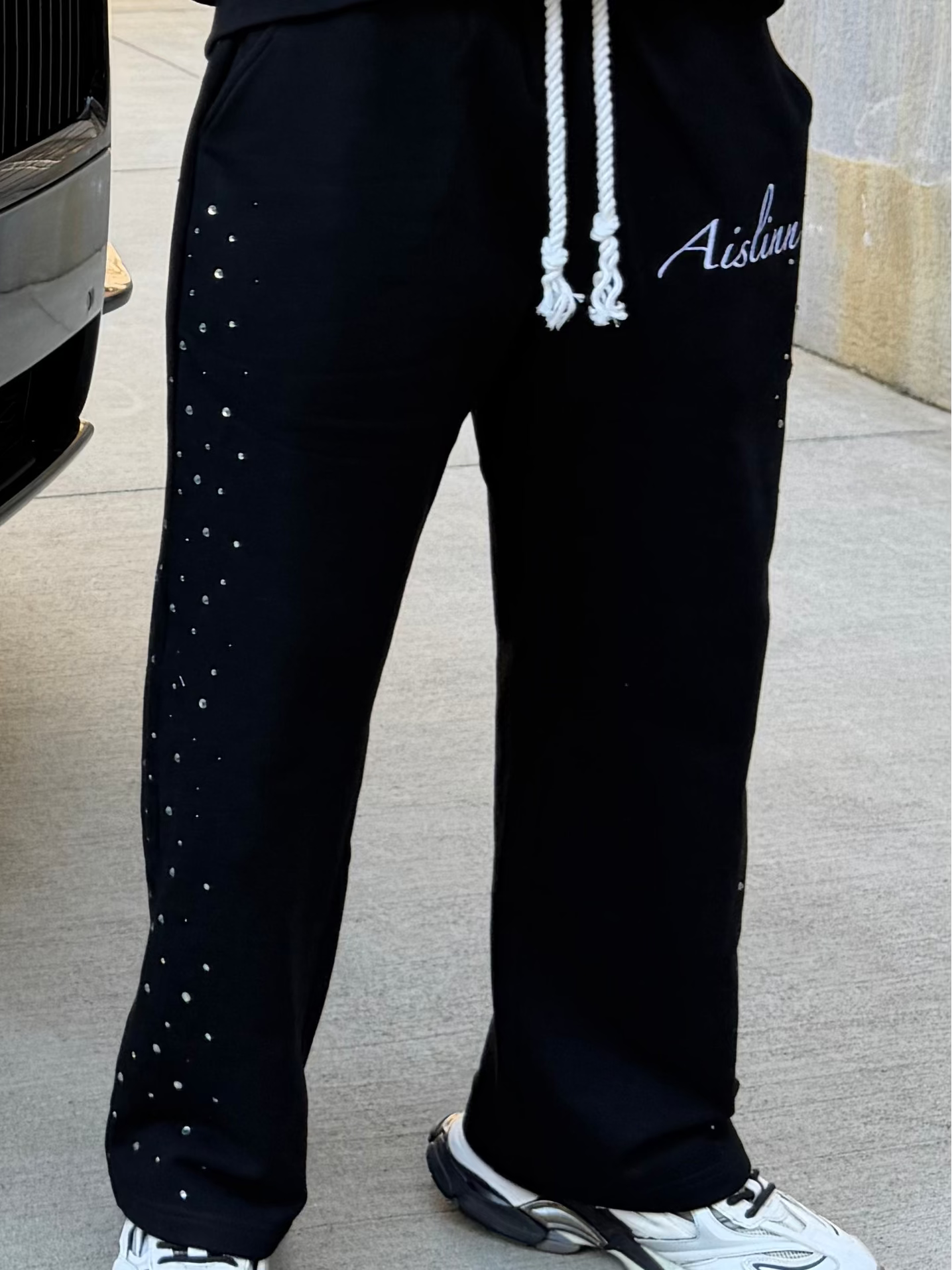 Black Rhinestone Sweats